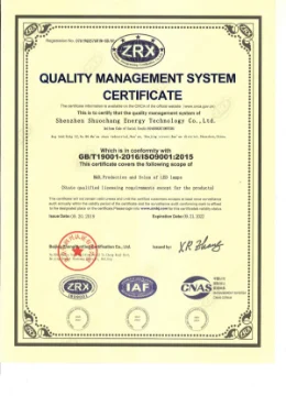 ISO9001 certificate